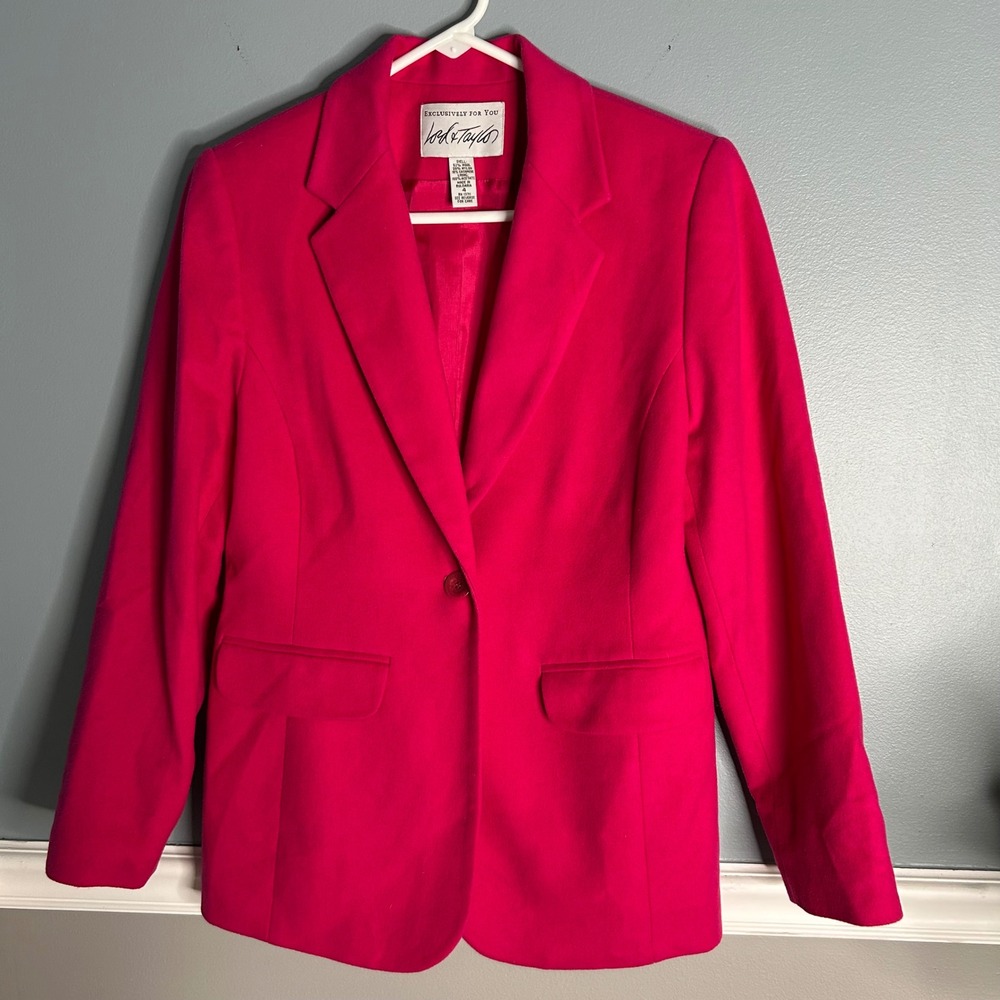 Lord & Taylor Exclusively For You Pink Wool Blend Blazer Jacket Size 4